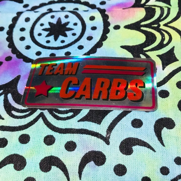 Team Carbs Metallic Prismatic Reflective Single Decor Sticker - Picture 3 of 12
